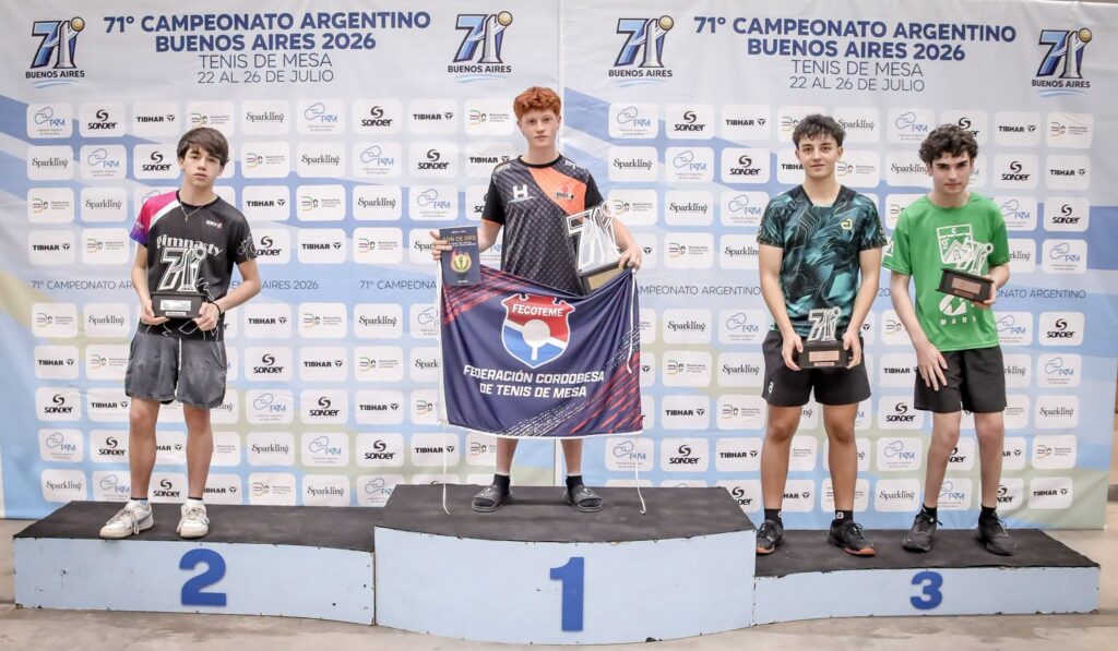 Medallero de los cordobeses en el Campeonato Argentino de Tenis de Mesa