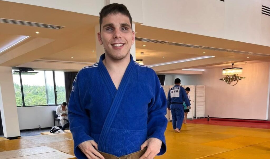 El judoca sanfrancisqueño no vidente Alejandro Kunkel en el Mundial de Georgia