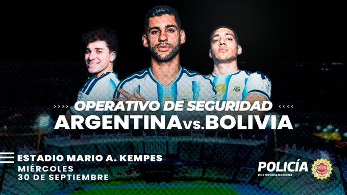 La Policía de la Provincia de Córdoba y un amplio operativo de seguridad para el partido de la selección