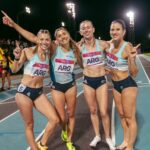 Medalla de bronce y nuevo récord nacional en el relevo 4 x 400 m. Femenino