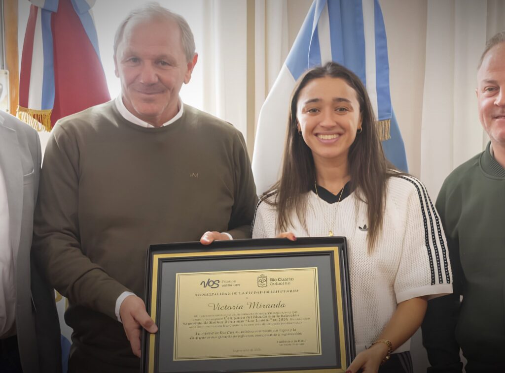 Victoria Miranda fue recibida por el intendente de Río Cuarto Guillermo De Rivas